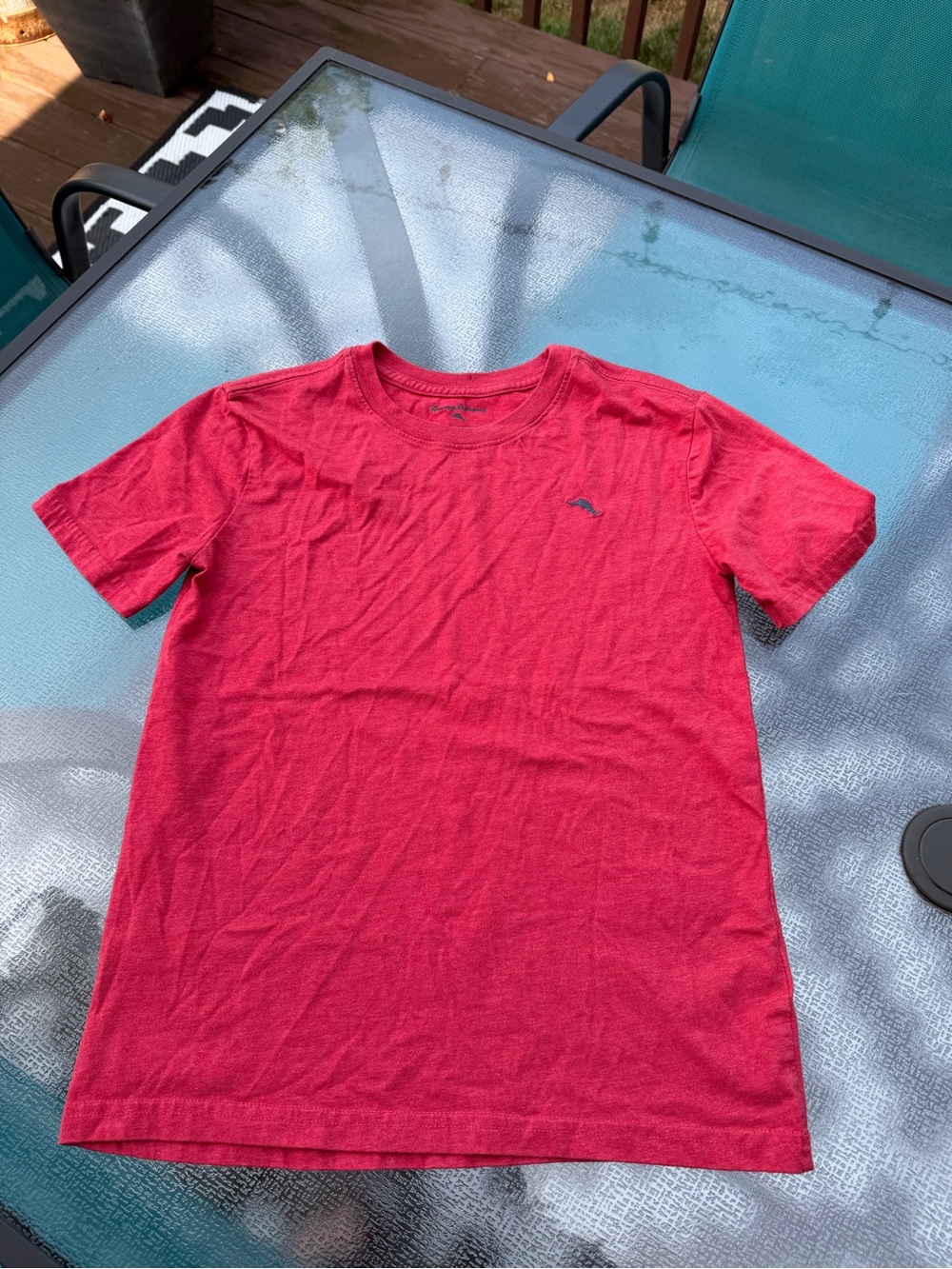 Tommy Bahama Kids Red Short-Sleeve Crew Tee with Embroidered Logo